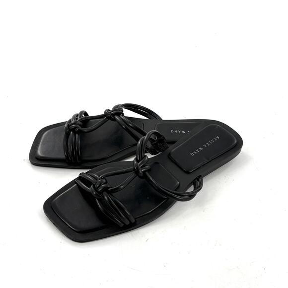 Azalea Wang Stetson Knot Sandals 10 NWOT Black Slides Resort Travel Beach Cruise - Picture 2 of 6